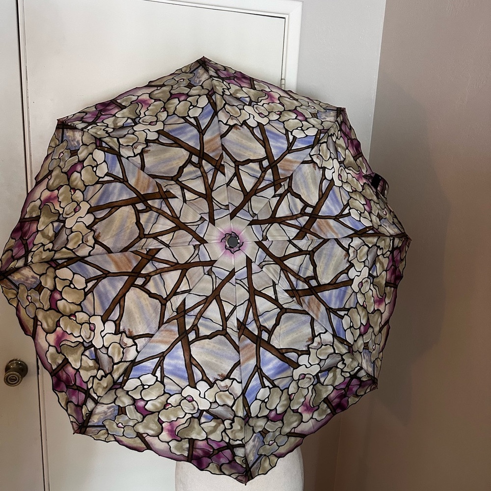 Artistic Umbrella with Stained Glass Tree Branch Design